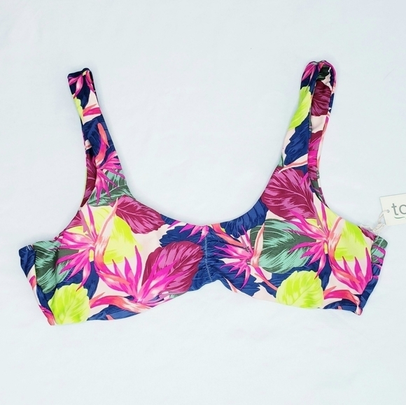 NWT Tori Praver Seafoam Tropical Floral Bralette Bikini Top - Picture 2 of 9